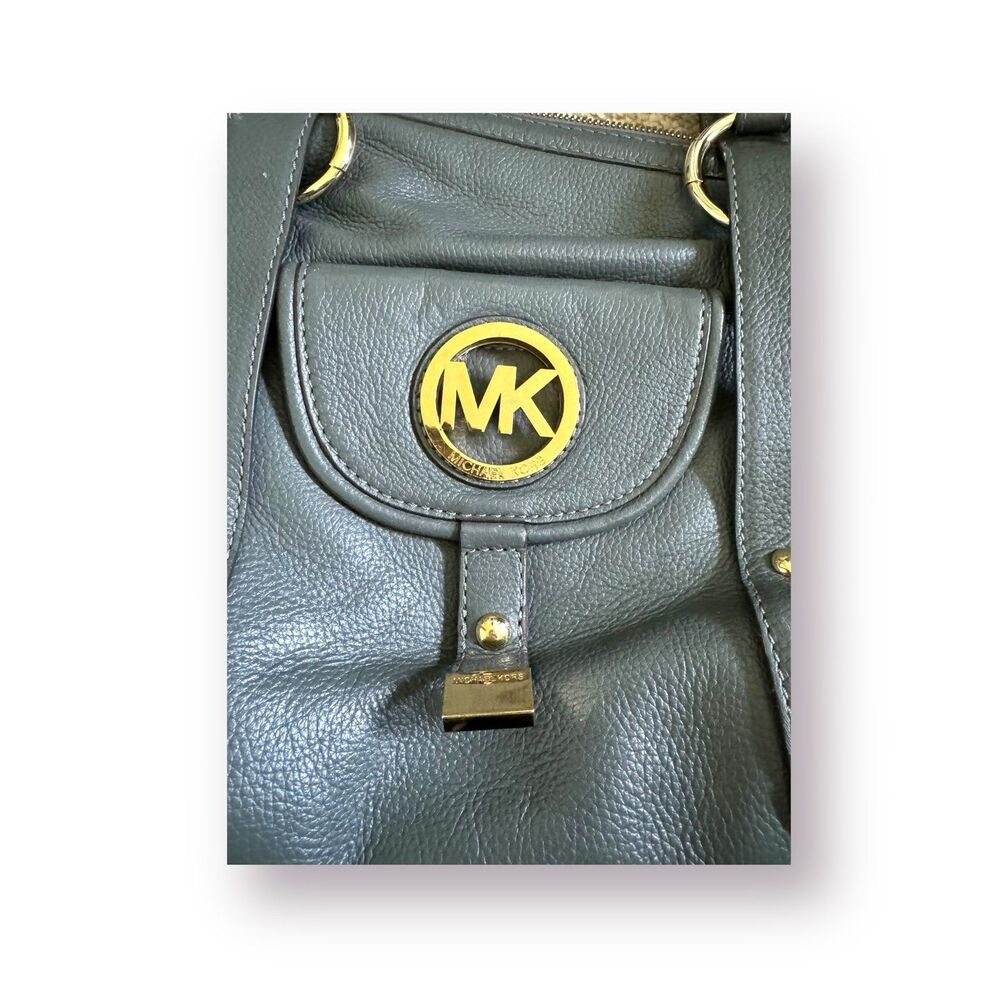 Michael Kors Fulton Gray‎ Leather Satchel - Picture 3 of 6